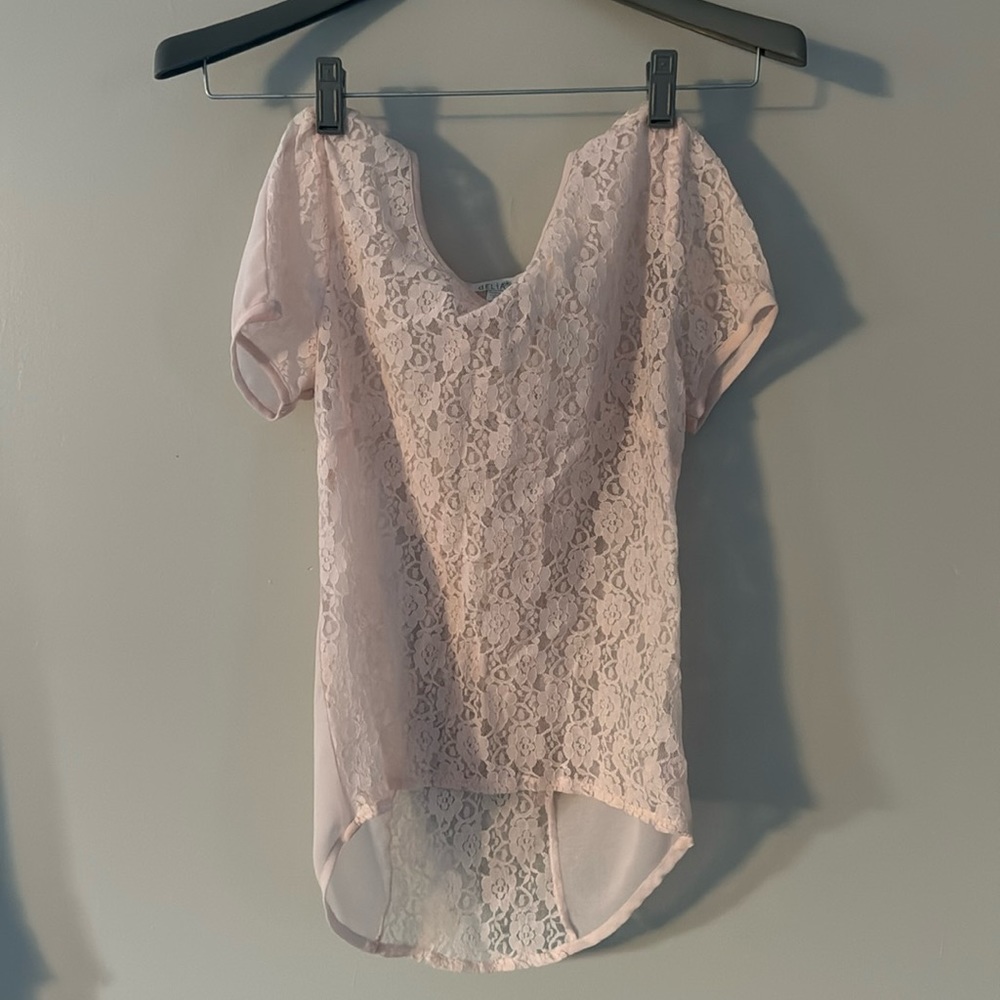 Delia’s pink lace shirt